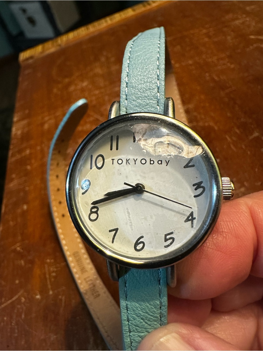 TOYKO BAY BRAND NEW DOUBLE WRAP BLUE TURQUOISE leather watchband watch. WORKS